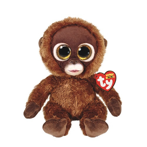 Ty Beanie Boos CHESSIE, 15 cm - hnědá opice