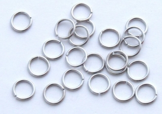 Kroužek dělený jednoduchý 20ks-stříbro 