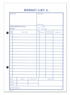 Dodací list A5 propisující mSk 11