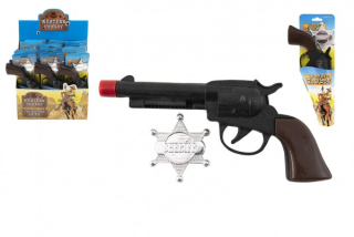 Pistole/Kolt klapací + šerifská hvězda kovboj plast 20cm