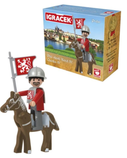 Igráček Karel IV - Praha - figurka se zbrojí a koněm