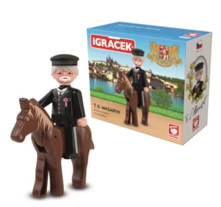 Igráček Tomáš G. Masaryk - figurka s koněm