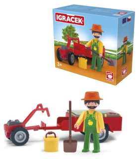 Igráček Zahradník - figurka s traktorem a příslušenstvím