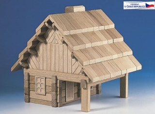 Lovecký srub -Dřevěná stavebnice - 122 dílů