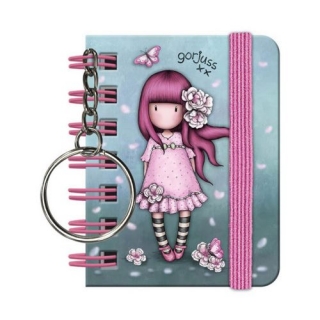 Zápisník čistý / klíčenka Mini Santoro London - Cherry Blossom