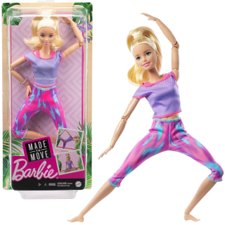 Mattel Barbie V pohybu blondýna v fialovém topu