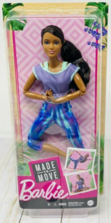 Mattel Barbie V pohybu hnědovlasá ve fialovém topu