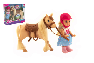 Panenka žokejka Kiki Anlily kloubová 12cm s koněm