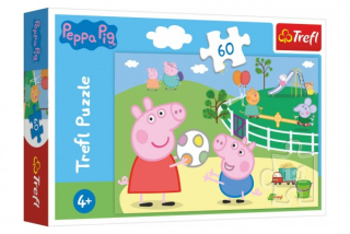 Puzzle Prasátko Peppa Pig Zábava s přáteli 33x22cm 60 dílků
