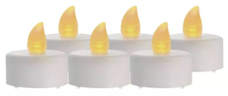 LED dekorace – čajová svíčka bílá, CR2032, vnitřní, vintage, 1 ks
