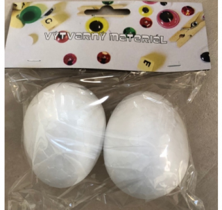 Polystyrenová vejce 75 mm, 2 ks